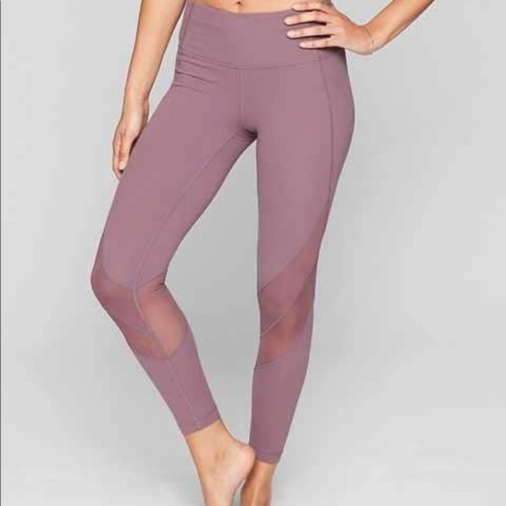 Athleta mauve mesh leggings